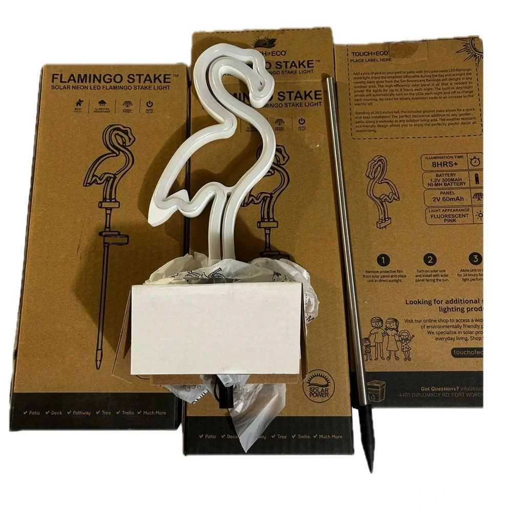 Flamingo Bundle! 3 New Flamingo Solar Lights, & 2 Flamingo Party Lights.